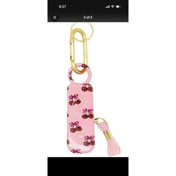 Personal Alarm Keychain with LED Flashlight SOS Alarm Cherry Simply Southern - Picture 2 of 5